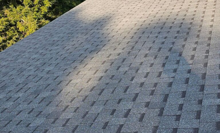 Roofing shingles on a residential roof, showcasing quality installation and materials, relevant to roofing services and exterior home enhancements in Pittsburgh.