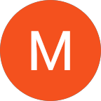 Logo of Alan Construction, a roofing and exterior services company in Pittsburgh, featuring a prominent orange circle with a white letter "M" at the center.