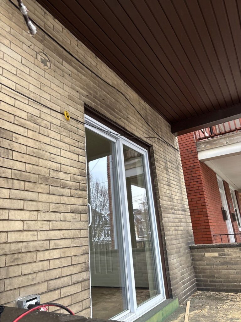 Finished sliding patio door