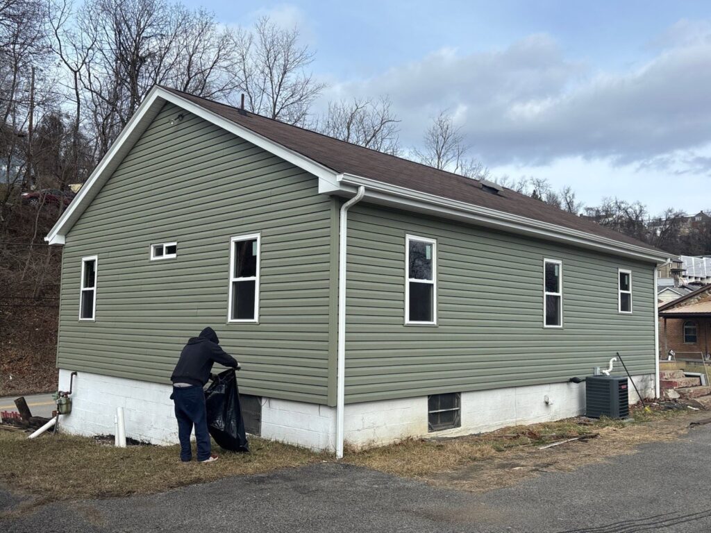 Completed siding replacement