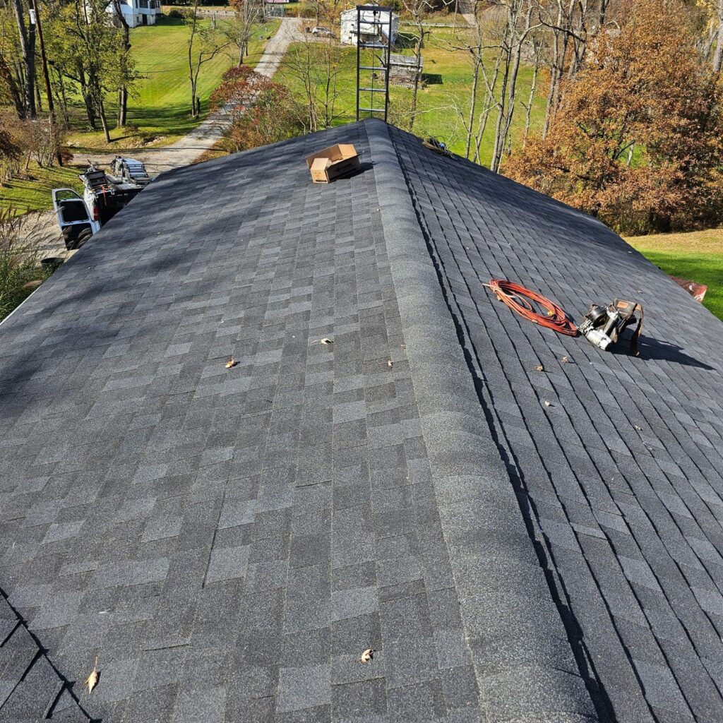Finished ridge and new shingles on a Natrona Heights home