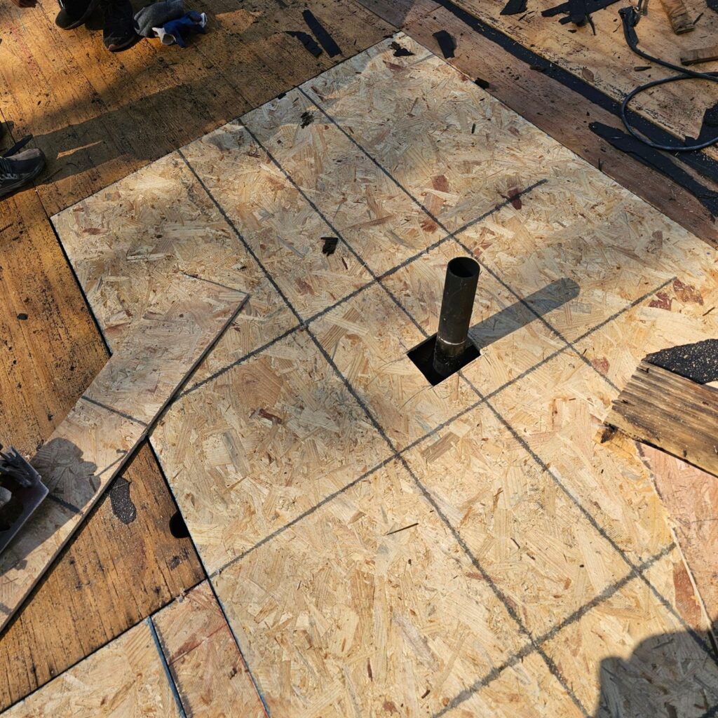 New decking installed around the roof vents