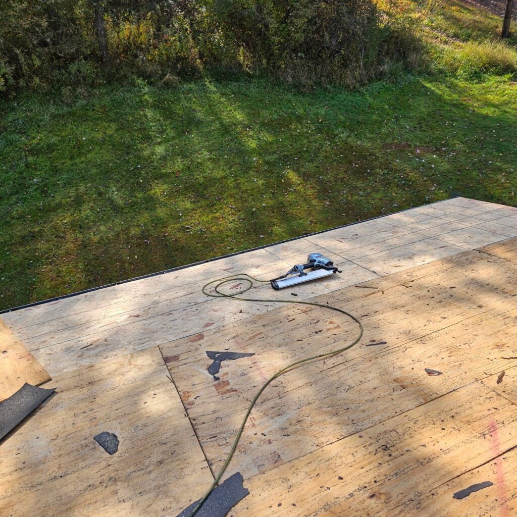 Roof deck exposed
