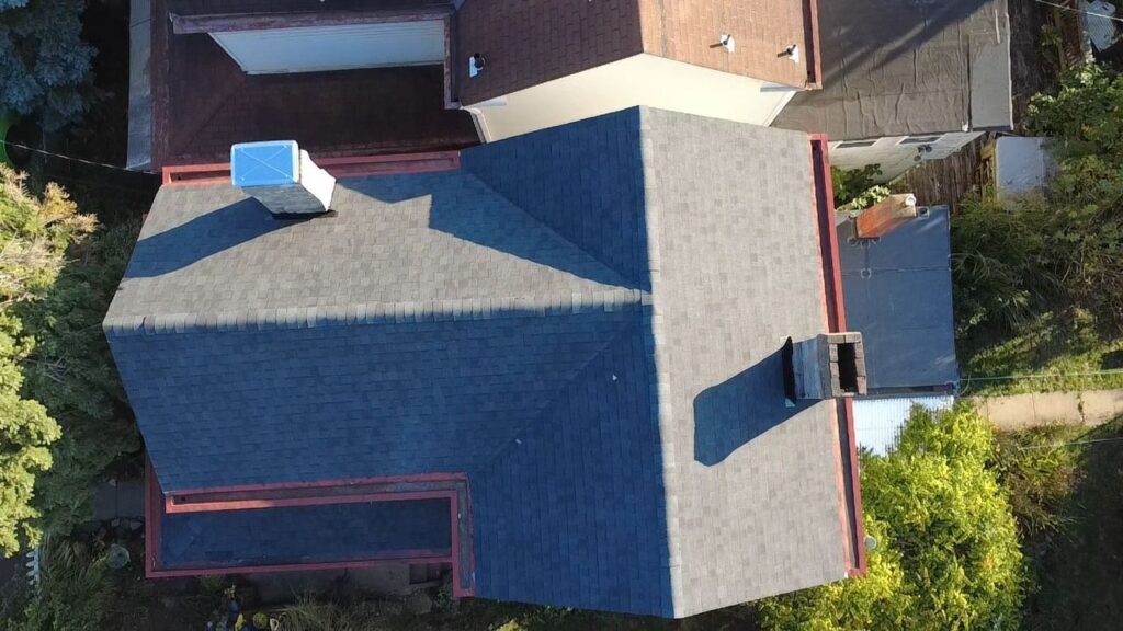 Finished roof on a Bethel Park home seen from above