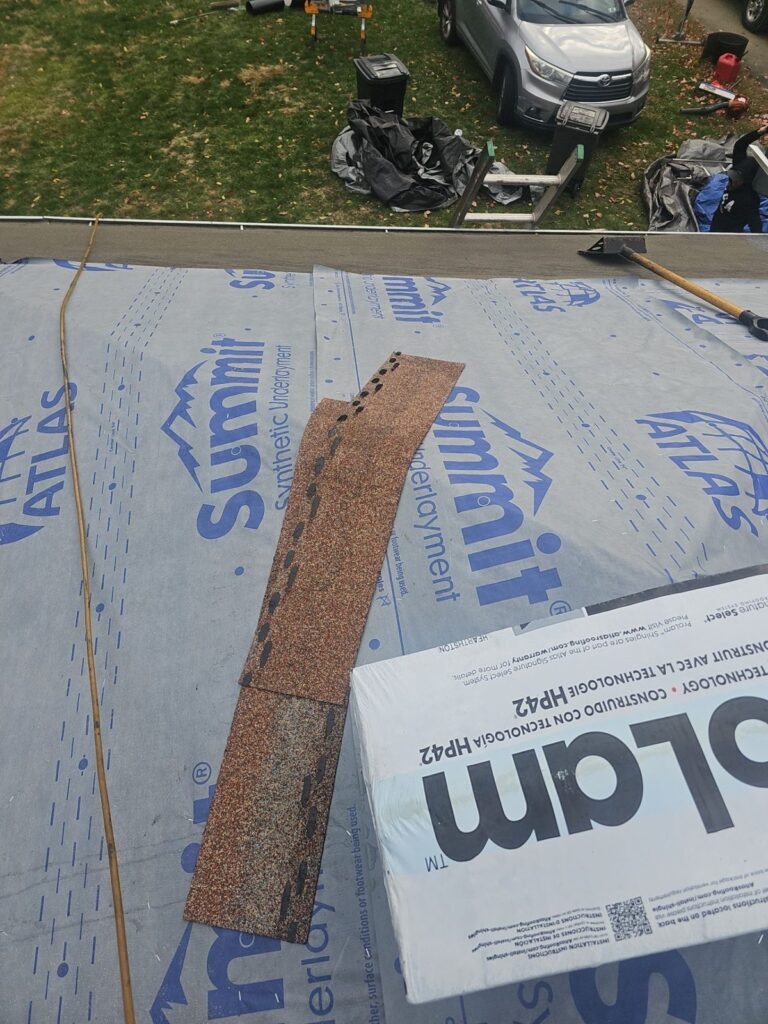 Underlayment and new architectural shingles going onto a Mount Lebanon roof