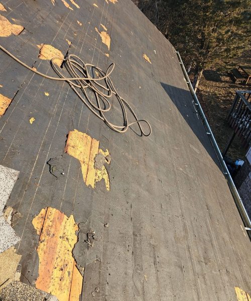 Roof repair detail during a Pittsburgh roof replacement