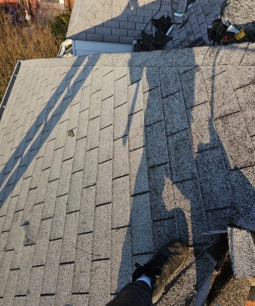 Roof repair detail during a Pittsburgh roof replacement