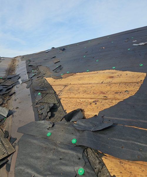 Tear off with new decking patched in on a South Hills roof