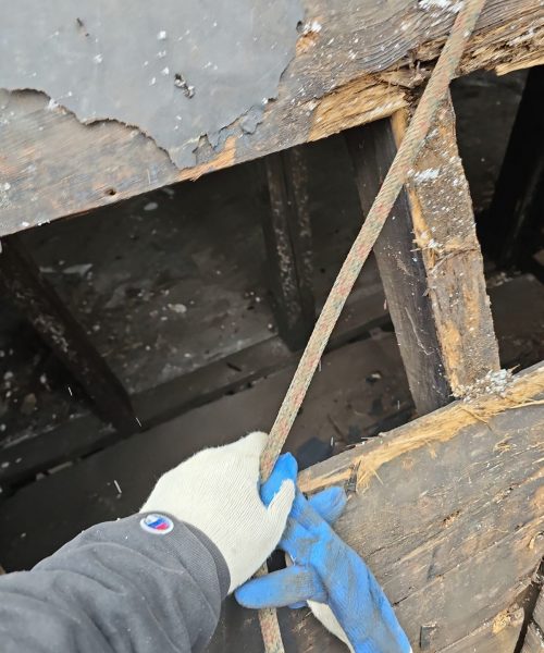 Rotted roof boards found during a Squirrel Hill tear off